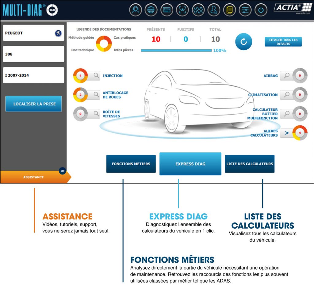 multi-diag, logiciel diagnostic , vehicule léger, multi-diag 360